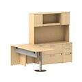 Bush Business Furniture 300 Series 72W Single Pedestal Desk (B/B/F), Modern Cherry, Installed (300S072ACFA)