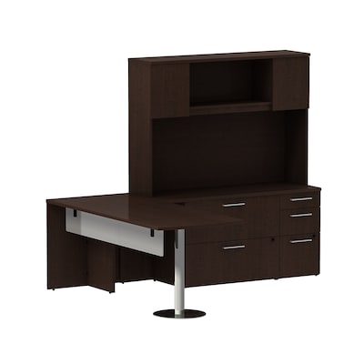 Bush Business Furniture Emerge 72W Bow Front Desk, Natural Maple, Installed (300S072MRFA)