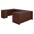 Bush Business Furniture Emerge 66W x 30D U Shaped Desk with 2 and 3 Drawer Pedestals, Harvest Cherry (300S099CS)