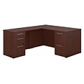 Bush Business Furniture Emerge 60W x 30D L Shaped Desk with 2 and 3 Drawer Pedestals, Harvest Cherry (300S096CS)