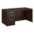 Bush Business Furniture Emerge 60W x 30D Desk with 3 Drawer Pedestal, Mocha Cherry (300S094MR)