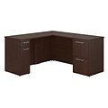 Bush Business Furniture Emerge 60W x 22D L Shaped Desk with Storage, Mocha Cherry (300S116MR)