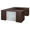 Bush Business Furniture Emerge 66W x 30D U Shaped Desk with 2 and 3 Drawer Pedestals, Mocha Cherry (300S110MR)