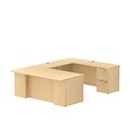 Bush Business Furniture Emerge 72W x 36D U Shaped Desk w/ 2 Pedestals, Natural Maple (300S029AC)