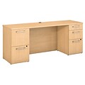 Bush Business Furniture Emerge 72W L Shaped Desk with Pedestal, Lateral File and Hutch, Mocha Cherry, Installed (300S068MRFA)