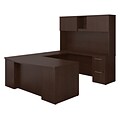 Bush Business Furniture Emerge 66W x 22D Desk, Mocha Cherry, Installed (300SCRED66MRKFA)