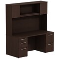 Bush Business Furniture Emerge 48W x 22D Desk with Pedestal, Natural Maple, Installed (300SCSP48ACKFA)