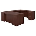 Bush Business Furniture Emerge 72W Bow Front U Shaped Desk with 2 Drawer and 3 Drawer Pedestals, Harvest Cherry (300S028CS)