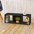 Way Basics zBoard Paperboard 3 Cubby Stackable Storage Bench, Black