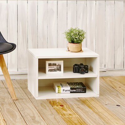 Way Basics 15H Divider Blox Storage Shelf and Modern Eco Modular Bookcase, White (WB-DRECT-WE)