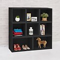 Way Basics Milan Storage Blox Eco Friendly Modular Shelving, Black Wood Grain