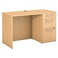 Bush Business Furniture Emerge 66W x 22D Desk with Pedestal, Natural Maple, Installed (300SCSP66ACKFA)