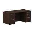 Bush Business Furniture Emerge 48W Desk, Mocha Cherry, Installed (300SDDP66MRKFA)