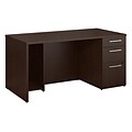 Bush Business Furniture Emerge 72W x 30D L Shaped Peninsula Desk with Storage, Natural Maple, Installed (300S072ACFA)