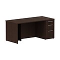Bush Business Furniture 300 Series 72W Desk in U-Configuration w 2-Dwr & 3-Dwr Peds, Modern Cherry, Installed (300SDSP66MRKFA)