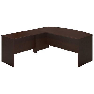 Bush Business Furniture Westfield Elite 72W x 36D Bow Front L Shaped Desk with 48W Return, Mocha Cherry, Installed (SRE034MRFA)