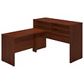 Bush Business Furniture Westfield Elite 60W x 24D Standing Height Desk with Shelf Kit and 48W Return, Hansen Cherry (SRE060HC)