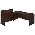 Bush Business Furniture Westfield Elite 72W x 30D L Shaped Desk with 48W Privacy Return, Mocha Cherry, Installed (SRE038MRFA)