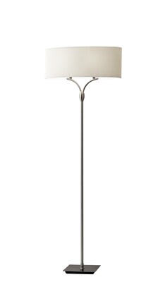 Adesso® 3445-22 Wishbone Floor Lamp, 2 x 100 W, Satin Steel