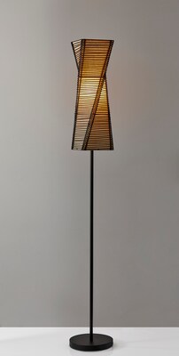 Adesso® Stix 68H Black Floor Lamp with Beige Paper Shade (4047-01)