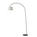 Adesso® Goliath 83H Arc Floor Lamp, Brushed Steel with Natural Linen Shade (5098-22)