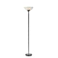 Adesso® Metropolis 71.5H Black Nickel 300W Torchiere with Frosted Glass Bowl Shade (5120-01)