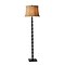 Adesso® Stratton 62H Black Floor Lamp with Brown Burlap Shade (1523-01)