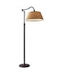 Adesso® Rodeo 61H Antique Bronze Swing-Arm Floor Lamp with Khaki Burlap Shade (3349-26)