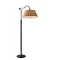 Adesso® Rodeo 61"H Antique Bronze Swing-Arm Floor Lamp with Khaki Burlap Shade (3349-26)