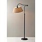 Adesso® Rodeo 61"H Antique Bronze Swing-Arm Floor Lamp with Khaki Burlap Shade (3349-26)