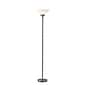 Adesso® Aries 73"H 300 W Torchiere, Brushed Steel with White Acrylic Cone Shade (7500-22)