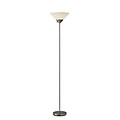 Adesso® Pisces 73H Brushed Steel 300W Torchiere Floor Lamp with White Acrylic Shade (7501-22)