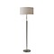 Adesso® Hayworth 65H Brushed Steel Floor Lamp with White Textured Drum Shade (3457-22)