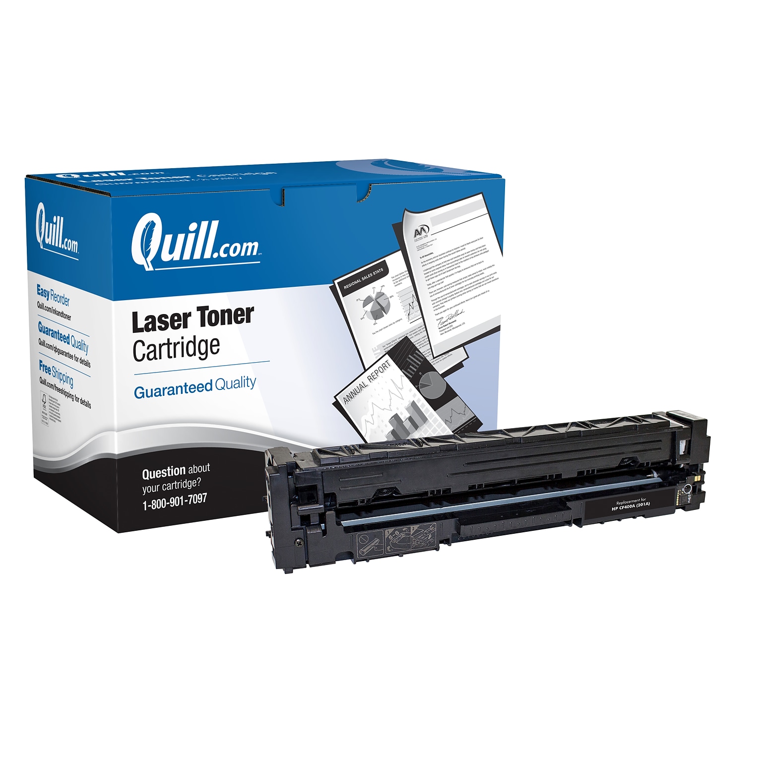 Quill Brand Remanufactured Black Standard Yield Toner Cartridge Replacement for HP 201A (CF400A)