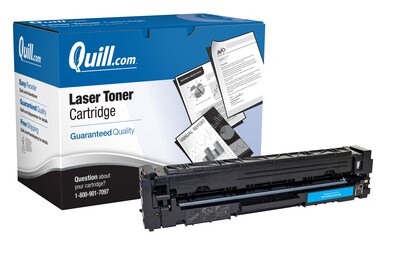 Quill Brand Remanufactured Cyan Standard Yield Toner Cartridge Replacement for HP 201A (CF401A)