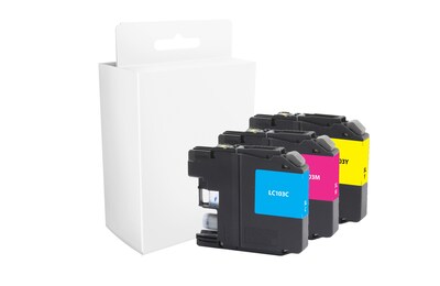 Quill Brand Remanufactured Cyan/Magenta/Yellow High Yield Ink Cartridge Replacement for Brother LC10