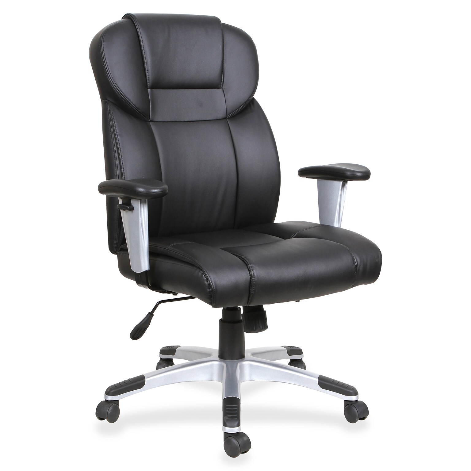 Lorell High-Back Leather Executive Chair, 28.9 W x 28.5 D x 46 H, Black (LLR83308)
