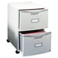 Storex 2-Drawer Mobile Vertical File Cabinet, Letter/Legal Size, Lockable, 26"H x 14.75"W x 18.25"D, Gray (61301B01C)