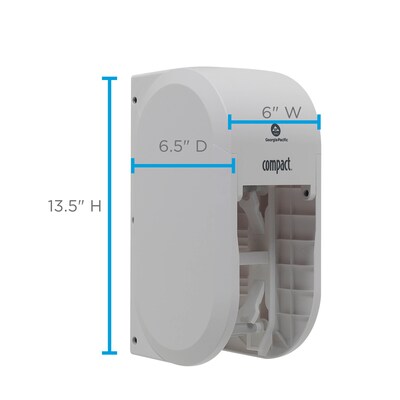 Compact 2-Roll Vertical Coreless Toilet Paper Dispenser by GP PRO, White (56767A)