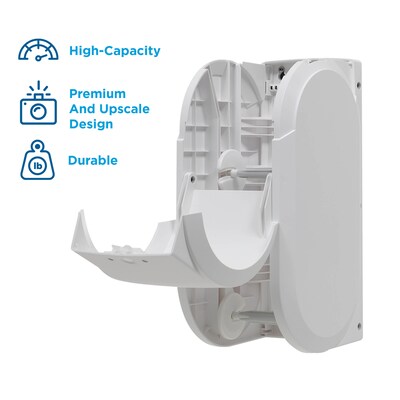 Compact 2-Roll Vertical Coreless Toilet Paper Dispenser by GP PRO, White (56767A)