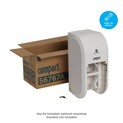 Compact 2-Roll Vertical Coreless Toilet Paper Dispenser by GP PRO, White (56767A)