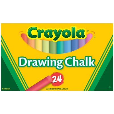 Crayola Drawing Chalk, Assorted Colors, 24/Box, 3/Bundle (BIN510404)