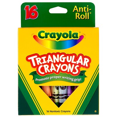 Crayola Triangular Crayon, Assorted Colors, 16/Box (52-4016)