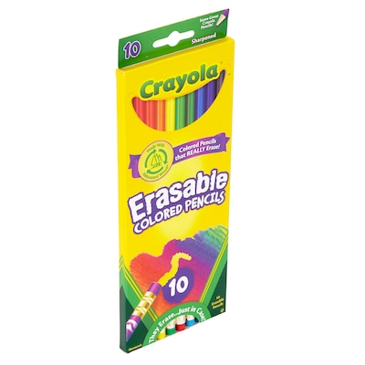 Crayola Erasable Colored Pencils - Assorted Colors, Set of 10