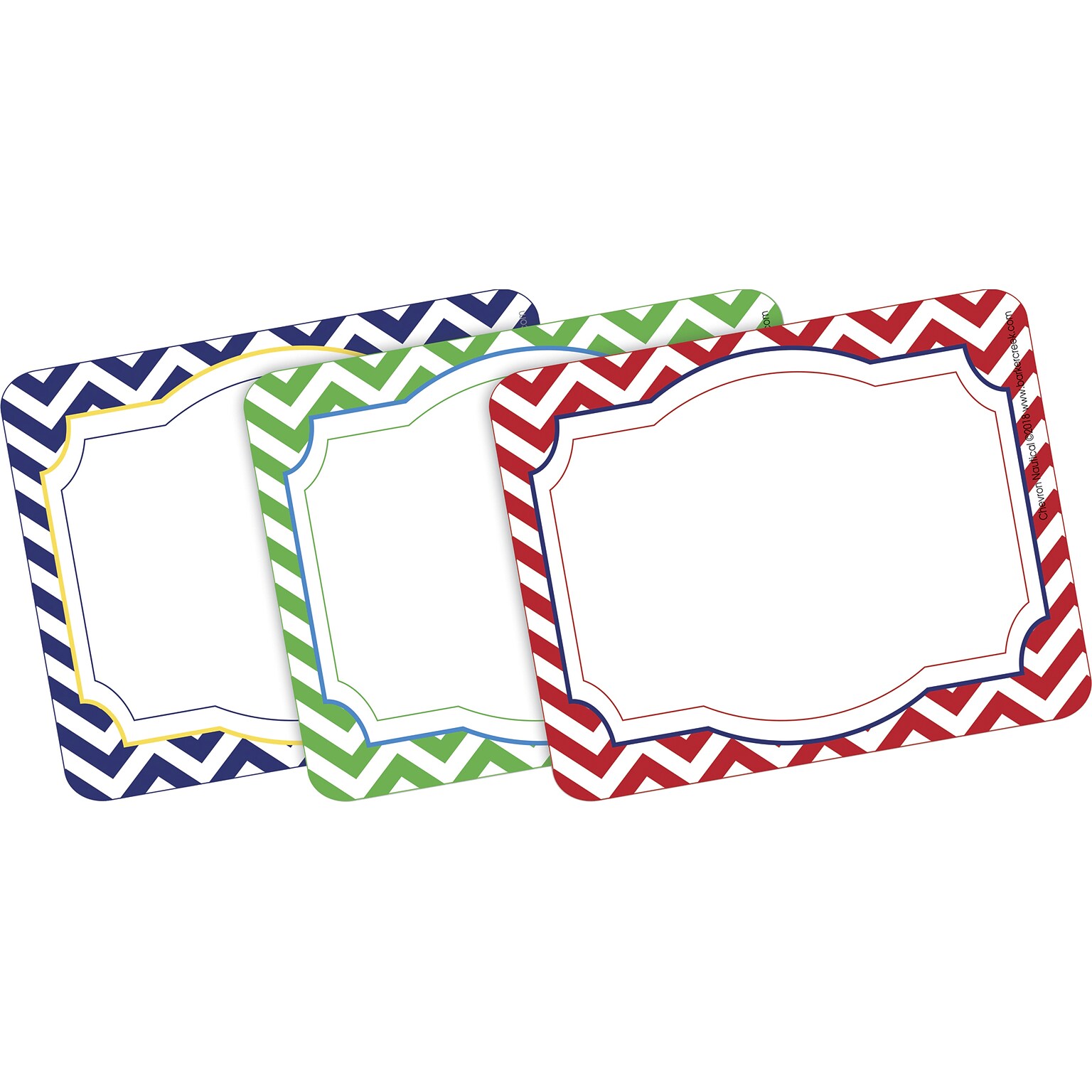 Barker Creek Self-adhesive Nautical Chevron School Name Tags, 2.75 x 3.5, 45/Pack (LL1524)