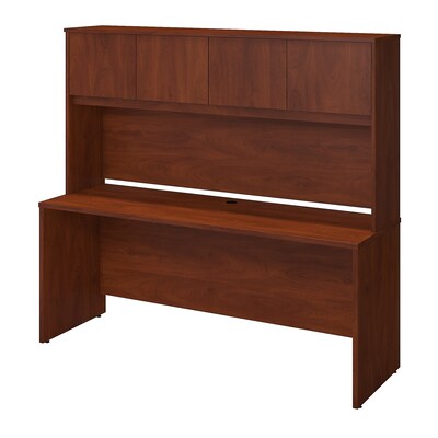 Bush Business Furniture Westfield Elite 72W x 24D Desk with Hutch, Hansen Cherry, Installed (SRE153HCFA)