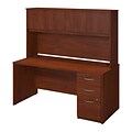 Bush Business Furniture Westfield Elite 66W x 30D Desk with Storage, Hansen Cherry, Installed (SRE157HCSUFA)