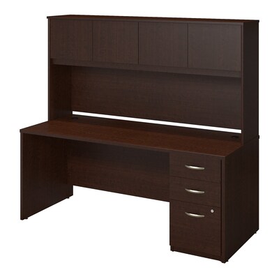 Bush Business Furniture Westfield Elite 72W x 30D Desk with Storage, Mocha Cherry (SRE159MRSU)