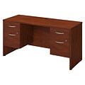 Bush Business Furniture Westfield Elite 60W x 24D Desk with Two 3/4 Pedestals, Hansen Cherry, Installed (SRE177HCSUFA)