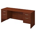 Bush Business Furniture Westfield Elite 72W x 24D Desk with Two 3/4 Pedestals, Hansen Cherry, Installed (SRE181HCSUFA)